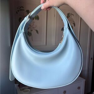 The Brea Faux Leather Shoulder Bag - ANTHROPOLOGIE - LIGHT BLUE